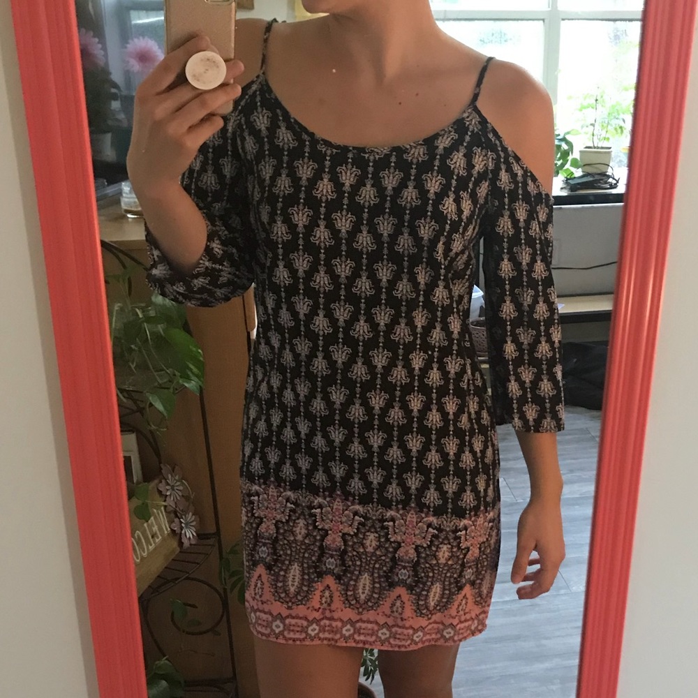 Pink and black dress